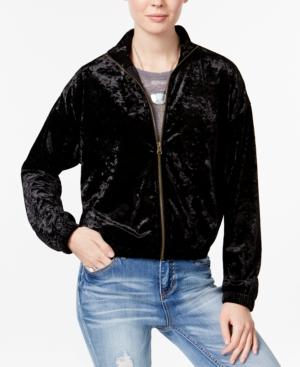 Hippie Rose Juniors' Velvet Bomber Jacket