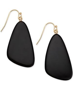 Inc International Concepts Gold-tone Large Black Stone Drop Earrings, Only At Macy's