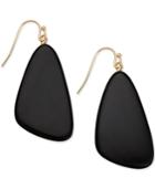 Inc International Concepts Gold-tone Large Black Stone Drop Earrings, Only At Macy's