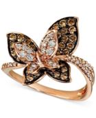 Le Vian Chocolate Diamond Butterfly Ring (7/8 Ct. T.w.) In 14k Rose Gold