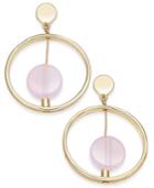 Inc International Concept Gold-tone Resin Stone Gypsy Hoop Earrings, Created For Macy's