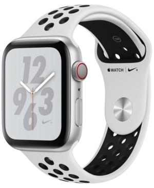 Apple Watch Nike+ Series 4 Gps + Cellular, 44mm Silver Aluminum Case With Pure Platinum Black Nike Sport Band