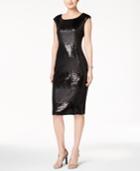 Connected Two-tone Sequined Sheath Dress