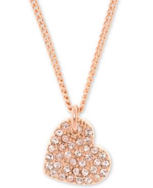 Dkny Pave Heart Pendant Necklace, 16 + 3 Extender