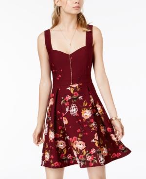 Trixxi Juniors' Sweetheart Floral-print Dress