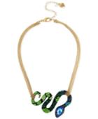 Betsey Johnson Gold-tone Pave Snake Collar Necklace