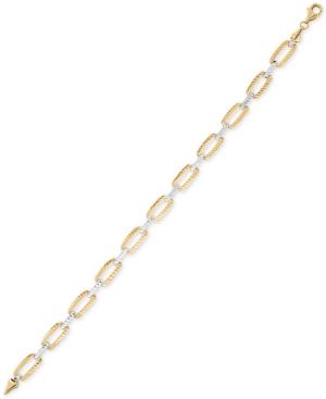 Two-tone Stampato Link Bracelet In 10k Gold