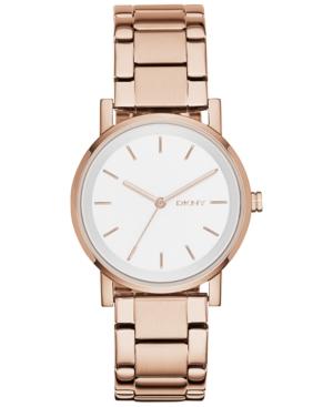 Dkny Women's Soho Rose Gold-tone Stainless Steel Bracelet Watch 34mm Ny2344