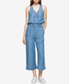 Calvin Klein Jeans Lace-up Denim Jumpsuit
