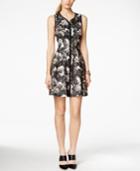 Betsey Johnson Rose-print Zip-front Fit & Flare Dress