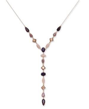 Inc International Concepts Rose Gold-tone Beaded Lariat Necklace, Created For Macy's