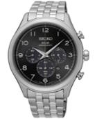 Seiko Men's Classic Solar Chronograph Stainless Steel Bracelet Watch 42mm Ssc575
