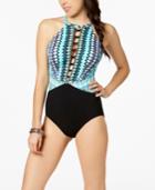 Profile By Gottex Buena Vista Tummy-control High-neck One-piece Swimsuit Women's Swimsuit