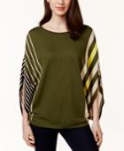 Ny Collection Striped Poncho Top