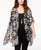 Style & Co Floral-print Kimono, Created For Macy's