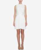 Cece Lace-overlay Pleated Dress