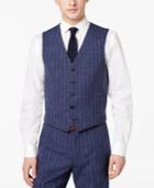 Ryan Seacrest Distinction Men's Slim-fit Blue Chalk Stripe Suit Vest, Only At Macy's