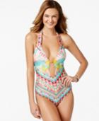 Bar Iii Tribal-print Halter One-piece Swimsuit, Only At Macy's Women's Swimsuit
