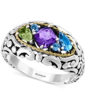 Effy Multi-stone Ring (1-1/4 Ct. T.w.) In Sterling Silver And 18k Gold