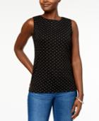 Karen Scott Sleeveless Polka-dot Top, Created For Macy's