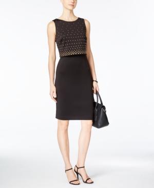Ivanka Trump Sleeveless Embellished Popover Dress