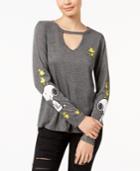 Hybrid Juniors' Peanuts Choker T-shirt