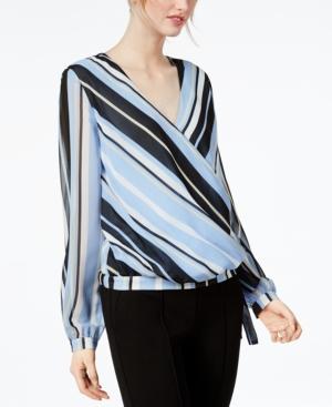 Bar Iii Striped Surplice Top, Created For Macy's