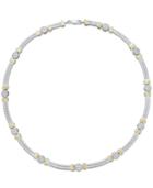 14k Gold And Sterling Silver Necklace, Diamond Accent Cable Necklace