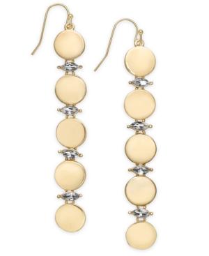 I.n.c. Gold-tone Crystal & Circle Linear Drop Earrings, Created For Macy's