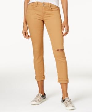 Dollhouse Juniors' Colored Ripped Cropped Jeans