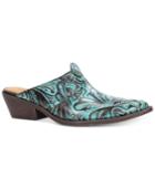 Patricia Nash Turquoise Tooled Battista Mules Women's Shoes