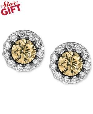 Le Vian White And Chocolate Diamond Stud Earrings In 14k White Gold (1/2 Ct. T.w.)