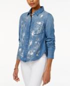 Rachel Rachel Roy Split-back Metallic-detail Shirt, Only At Macy's