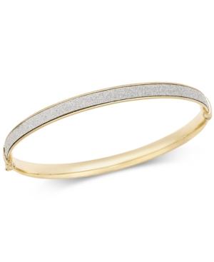Italian Gold Glitter Bangle Bracelet In 14k Gold