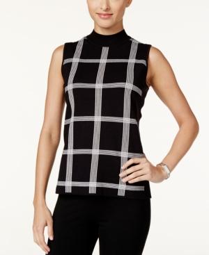 Alfani Petite Printed Mock-neck Top, Only At Macy's