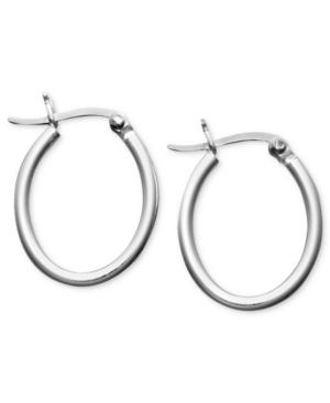 Giani Bernini Sterling Silver Earrings, Small Oval Hoop Earrings