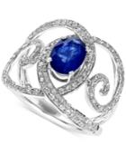 Royale Bleu By Effy Diffused Sapphire (1-3/8 Ct. T.w.) And Diamond (1/2 Ct. T.w.) Ring In 14k White Gold
