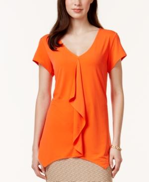 Ny Collection Draped V-neck Top