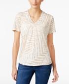 Alfred Dunner Petite Printed Embellished Top