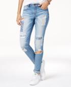 Rewash Juniors' Lace Patchwork Skinny Jeans