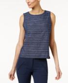 Eileen Fisher Striped Crew-neck Shell