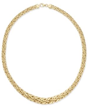 Polished Weave-style Collar Necklace In 14k Gold
