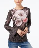 Inc International Concepts Printed Burnout Top, Created For Macy's