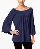 Cable & Gauge Off-the-shoulder Peasant Top