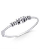 I.n.c. Silver-tone Pave Rondelle Bead Bangle Bracelet, Created For Macy's