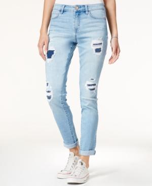 Tinseltown Juniors' Ripped Slim Boyfriend Jeans