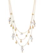 Inc International Concepts Gold-tone Crystal Triple Strand Necklace, Only At Macy's