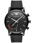 Emporio Armani Men's Connected Black Rubber Strap Hybrid Smart Watch 43mm