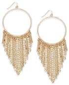 Thalia Sodi Gold-tone Chain Fringe Hoop Earrings, Created For Macy's