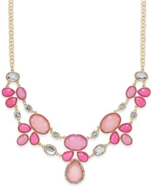 Inc International Concepts Gold-tone Colored Stone Statement Necklace, Only At Macy's